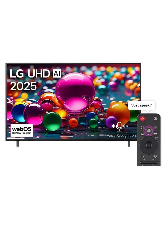 65 inch LG UHD AI UA8500 4K Smart TV AI Magic remote HDR10 webOS25 2025 65UA85006LA-AMAE black