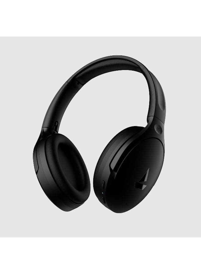 Rockerz 551 ANC Over Ear Headphones w/ Hybrid Active Noise Cancellation, Up to 100H Playtime, ASAP Charge, Ambient Sound Mode & Dual EQ Modes, ENx Technology Stellar Black