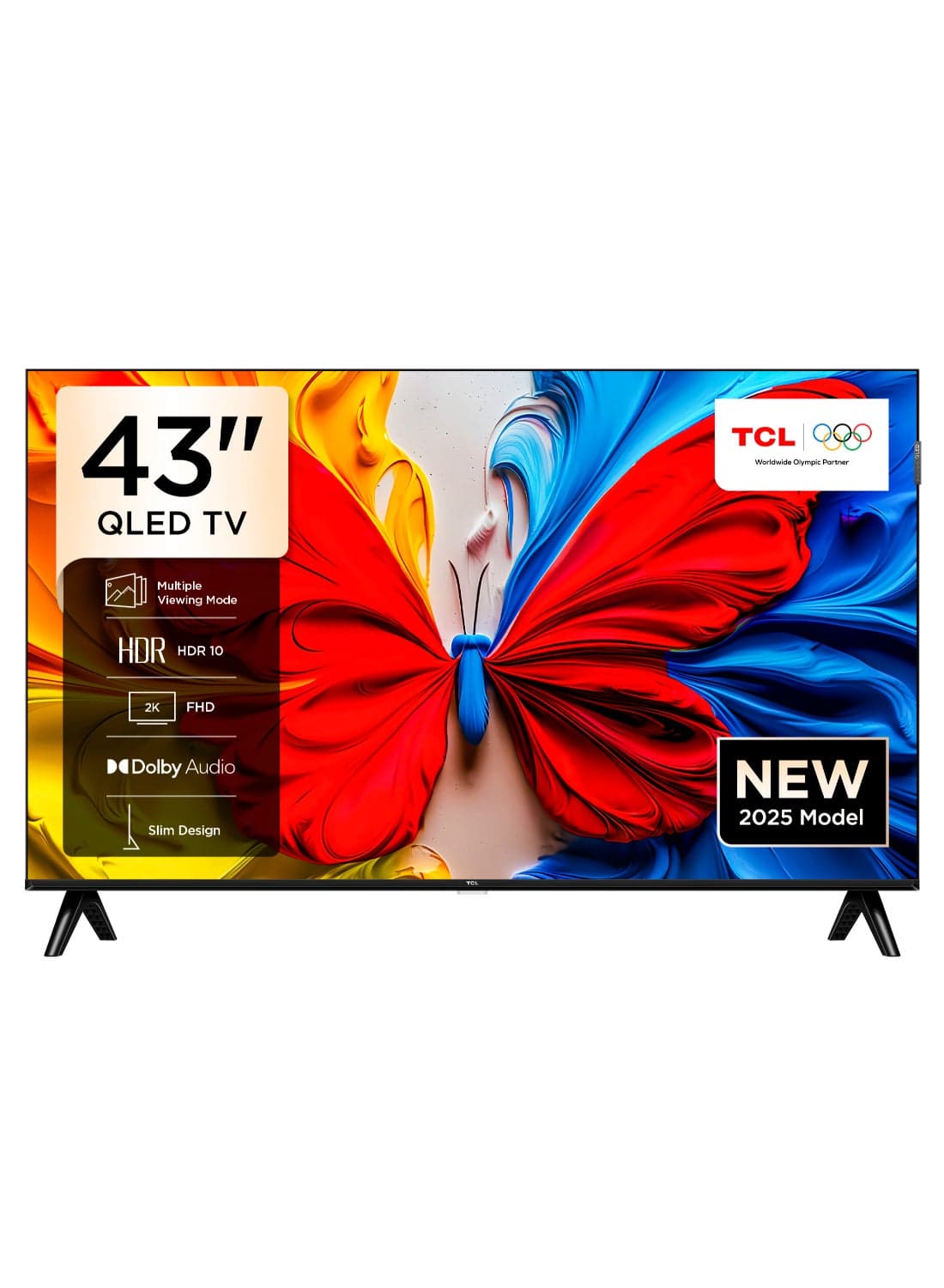 43 Inch Smart TV QLED HDR 10 Google TV, Dolby Audio, Game Mode, Multiple Eye Care with Slim Design, 60Hz, (2025 Model), 43S5K Black