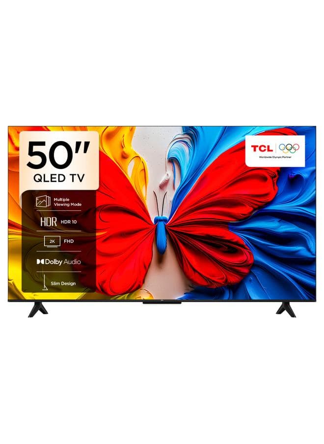 50 Inch Smart TV QLED HDR 10 Google TV, 60Hz, Dolby Audio, Game Mode, Multiple Eye Care with Slim Design, (2025 Model) - 50S5K Black