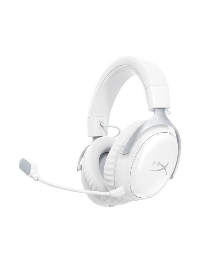 Cloud III S – Wireless Gaming Headset for Multi-Platform, 2.4GHz, Bluetooth, Battery Life up to 120 Hours 2.4GHz / 200 Hours Bluetooth, 53mm Angled Drivers, 10mm Detachable Mic, White