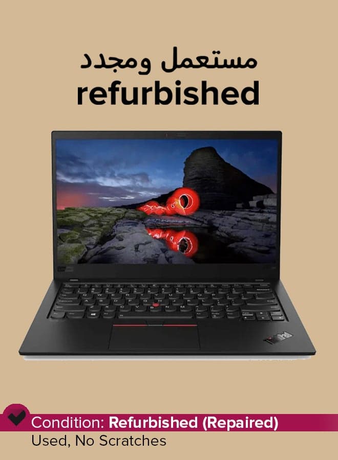 Refurbished - Thinkpad X1 Carbon Gen 8 Laptop With 14-Inch Full HD Display, Intel Core i7 Processor/10th Gen/Dual Core/16GB RAM/512GB SSD/Intel UHD Graphics/Windows 10 Pro English Black
