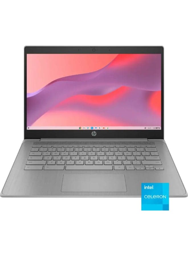 Chromebook Laptop With 14-Inch Display, Celeron Processor/4GB RAM/64GB Emmc/Intel UHD Graphics/Chrome OS English Modern Grey English Modern Grey