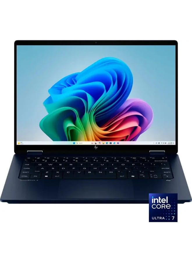 (Upgraded Version) OmniBook X Flip 2-in-1 Copilot+ PC Laptop With 14-Inch 2K Touch-Screen Display, Intel Core Ultra 7 Processor/16GB RAM/1TBSSD/Intel Arc Graphics/Windows 11 Home  Atmospheric Blue  Atmospheric Blue English Atmospheric Blue