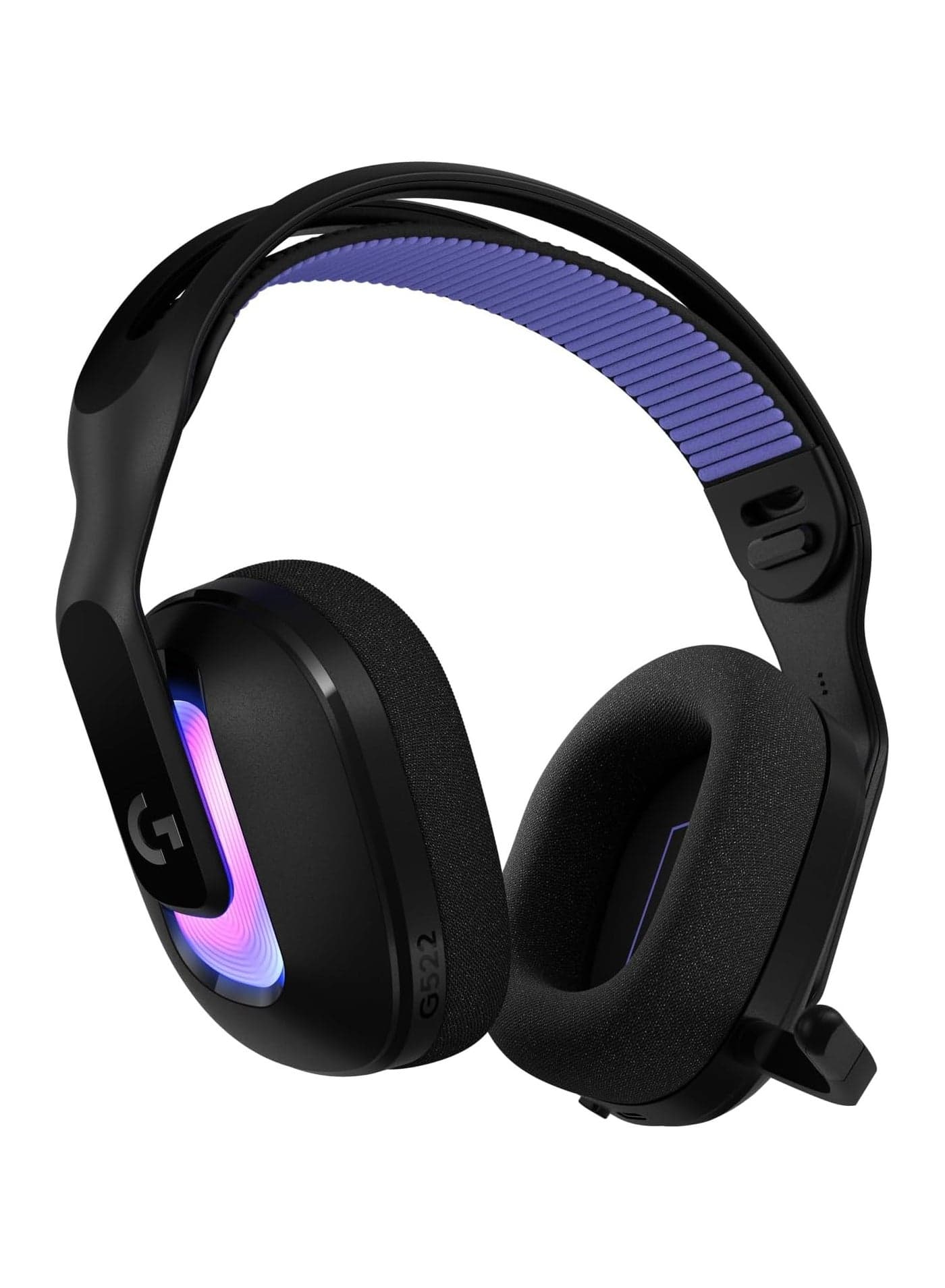 G522 LIGHTSPEED Wireless Gaming Headset, LIGHTSYNC RGB, Full Bandwidth Mic & Advanced Synchronized Audio, Tri-Connectivity with LIGHTSPEED, Bluetooth, USB-A to USB-C for PC - Black