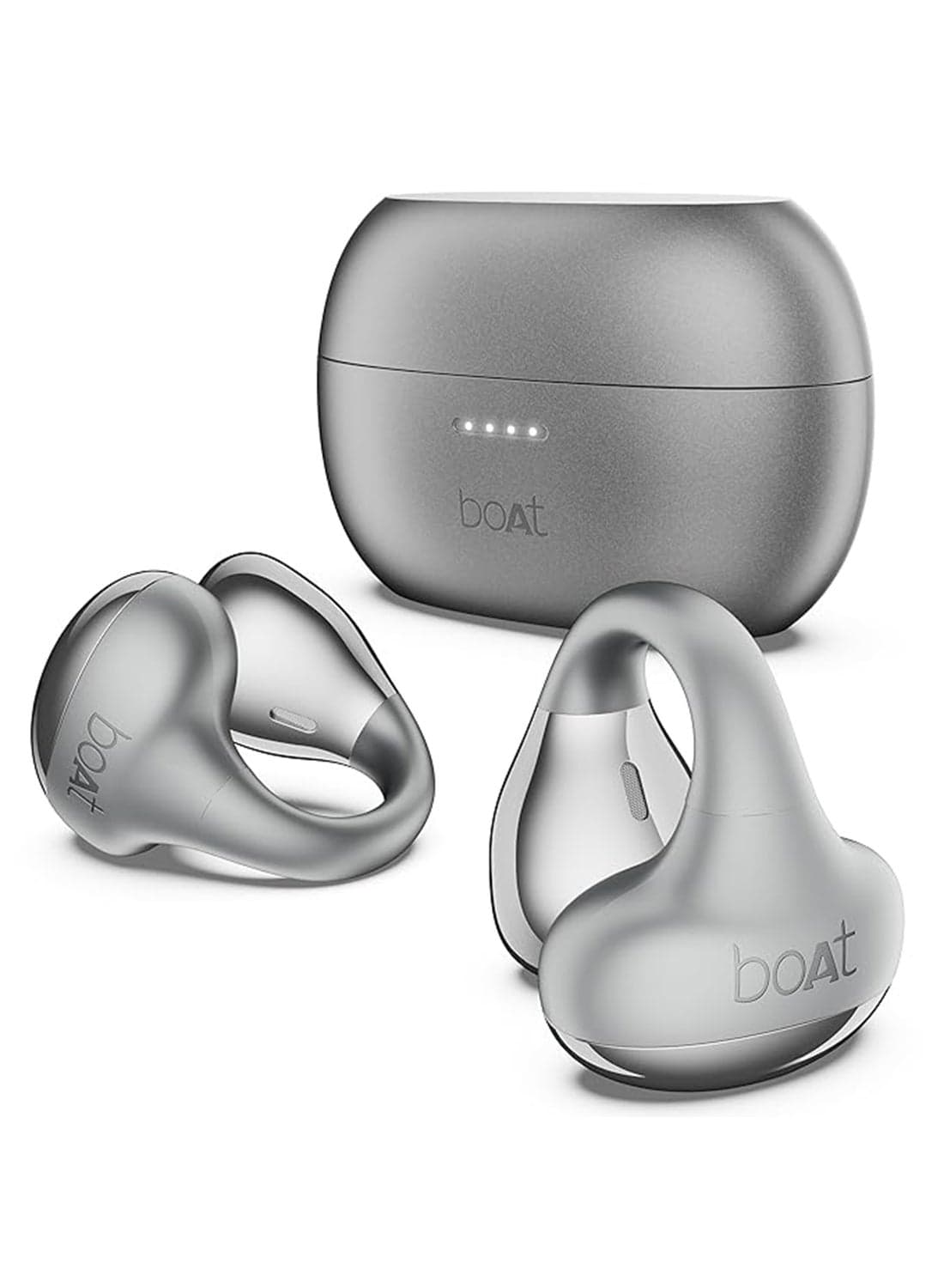 Airdopes Loop OWS Earbuds w/Clip-On Fit, Air Conduction Tech, 50Hrs Battery, 4Mics ENx, Dual EQ Modes, 12mm Drivers, 40ms Latency, ASAP Charge, OWS Ear Buds in Ear Bluetooth Earphones - Cool Grey