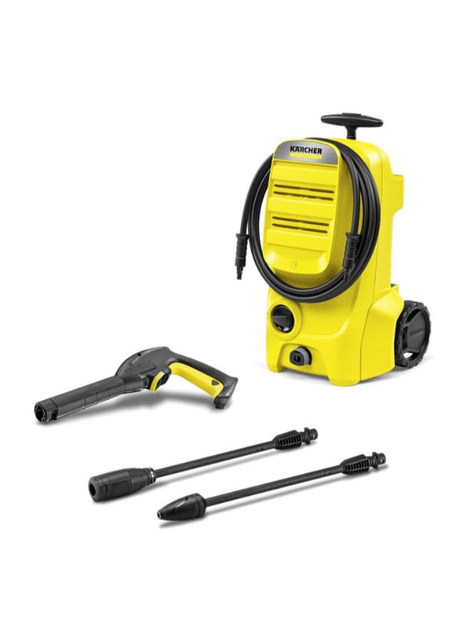 K 3 Classic Compact Pressure Washer, 120 Bar, 380 L/h, 1.6kW, Detergent Suction Hose Yellow/Black 26.4L x 25.6W x 45H cm