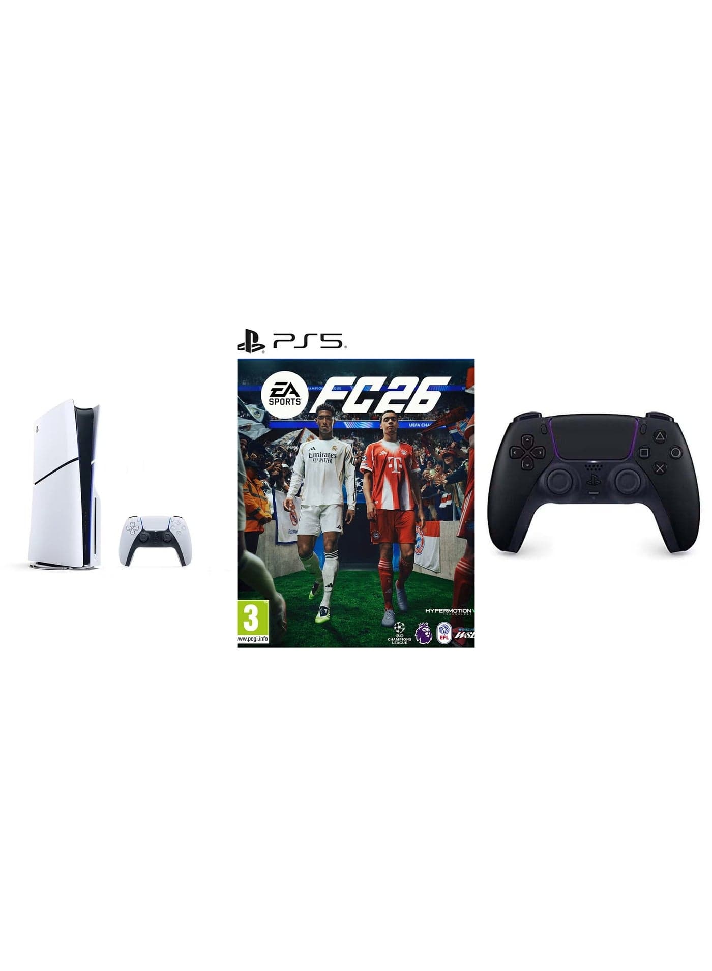 PlayStation 5 Disc Slim Console With Extra Midnight Black Controller And FC 26 - (International Version)