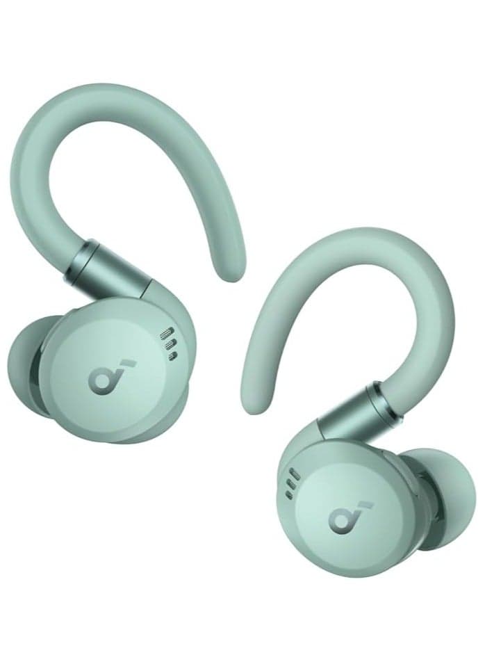 Sport X20 by Anker, True-Wireless Workout Earbuds, Rotatable and Extendable Ear Hooks, Noise Cancelling, Deep Bass, IP68 Waterproof, Sweatproof, Dustproof, 48H Play, Sport Earbuds for Gym Green