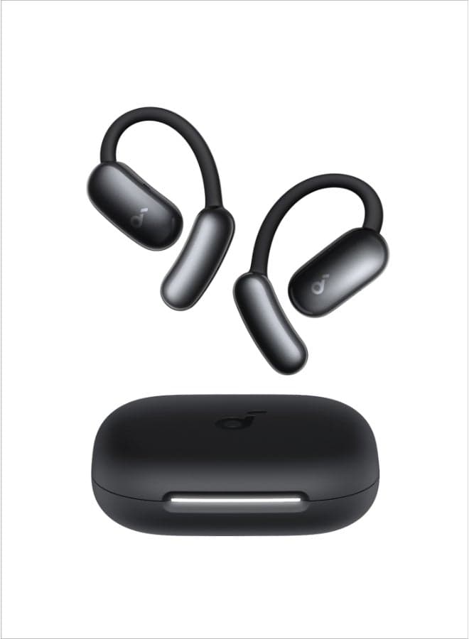 AeroFit 2 AI Assistant Open-Ear Headphones by Anker, Pressure-Free Fit, 2x Richer Bass, Real-Time Translation Earbuds, Hi-Res, 35H Playtime, IP55 black