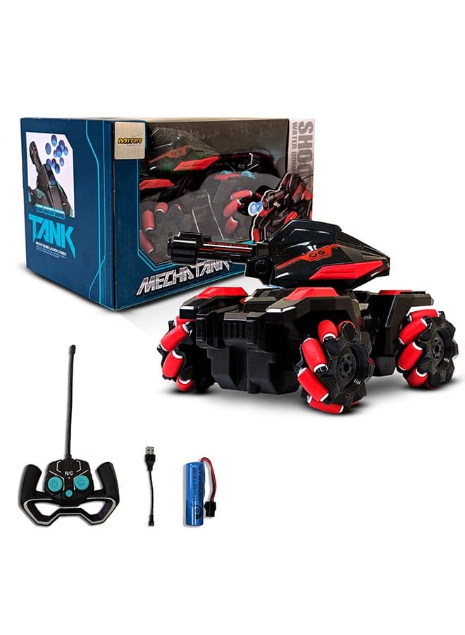 Mytoys Remote Control Mecha Tank – 2-in-1 Off-Road RC Tank with Water Bomb Launcher, 180° Rotation, & Rechargeable Battery Remote Control Water Bomb Blaster Tank