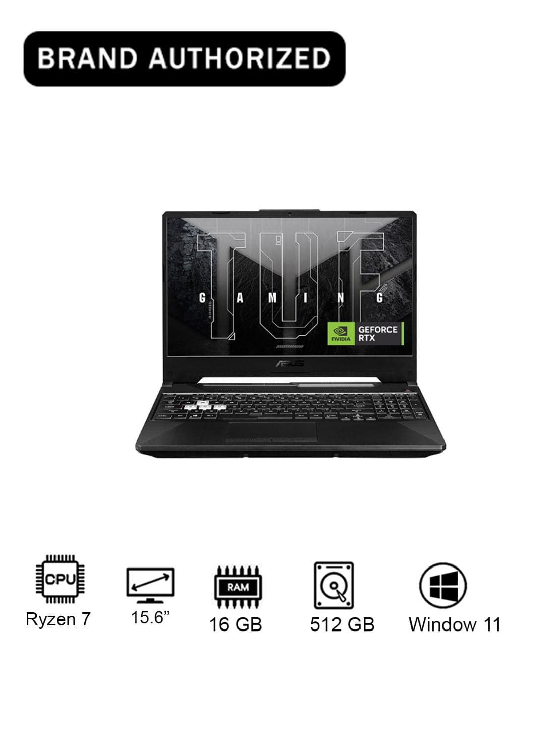 TUF A15 Gaming (2025) Laptop – AMD Ryzen 7-7445HS / 15.6inch FHD / 512GB SSD / 16GB RAM / 4GB NVIDIA GeForce RTX 3050 Graphics / Windows 11 Home / English & Arabic Keyboard / Graphite Black / Middle East Version – [FA506NCG-B165W] English/Arabic Graphite Black