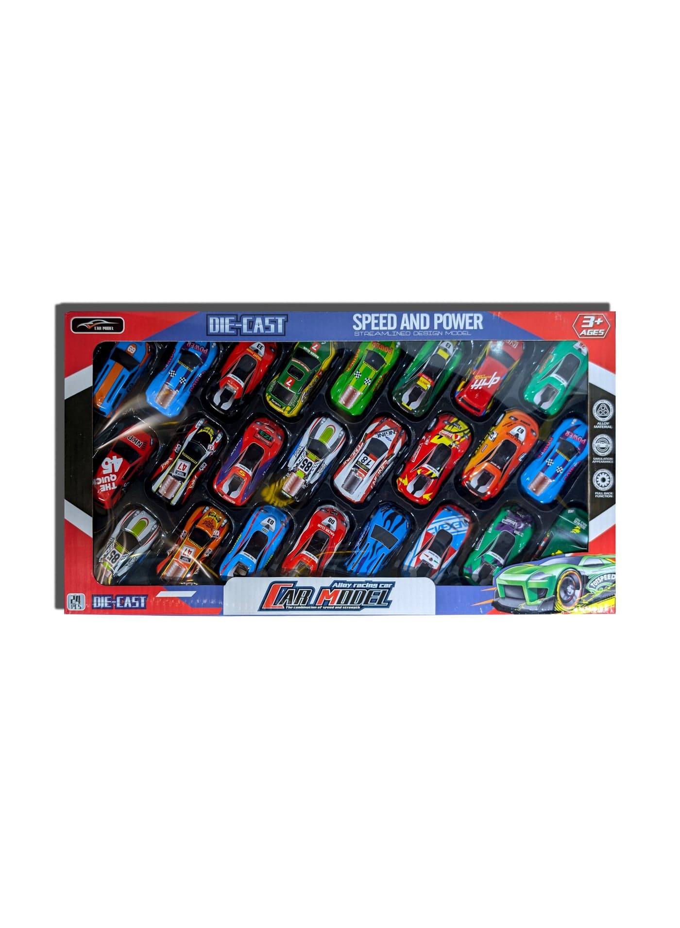 Mytoys Alloy Mini Pull Back Toy Car, Pull Back Car Toy Set, Mini Racing Vehicle Toy Model Set - 24Pcs - Assorted