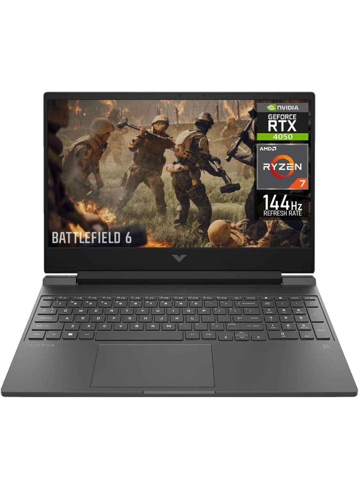 Victus 15.6" FHD LED144Hz Gaming Laptop AMD Ryzen 7 7445HS (Up to 4.7GHz) NVIDIA GeForce RTX 4050 6GB GDDR6; 16GB DDR5 RAM; 512GB SSD; Wi-Fi 6E; Win 11 Home,(US Version) English Mica Silver