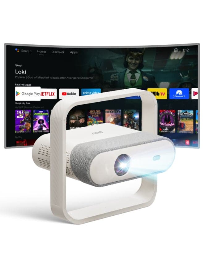 Smart Projector Native 1080P 4K Support, 15000 Lumens, Android 12, WiFi 6 BT 5.2, Auto Focus & Keystone Portable Outdoor Projector, 360° Rotatable Projector with Built-in Apps & Dual Speakers XL3-600 VS6Pro