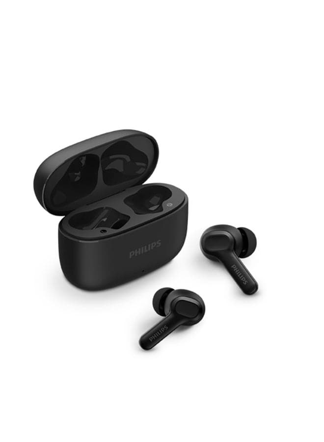 Philips TAT1109BK True Wireless Earbuds – Compact Premium Fit, Clear Dynamic Sound, Bluetooth Fast Pairing Black