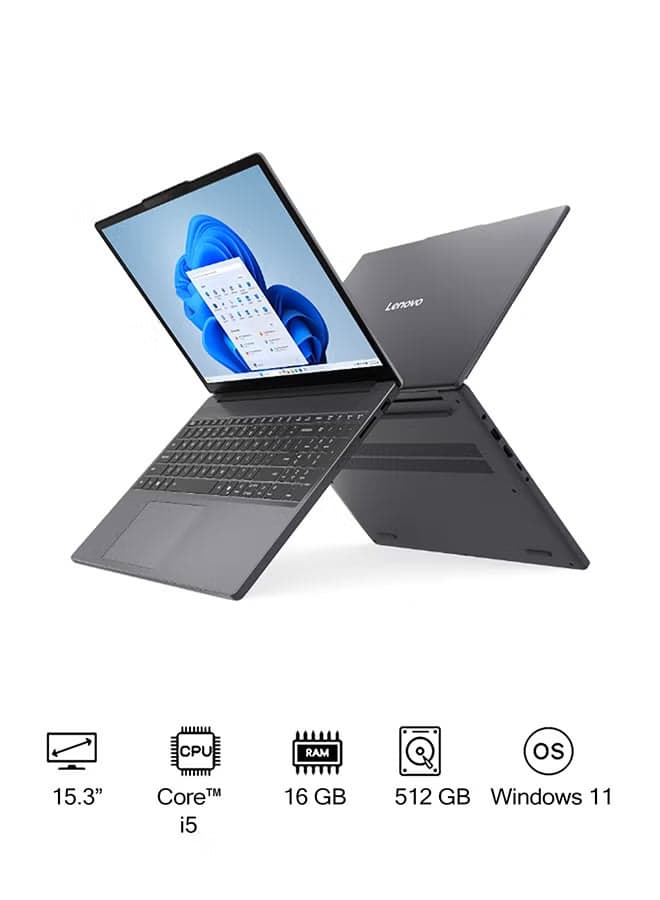 IdeaPad Slim 3 15IRH10  Intel Core i5-13420H, 16GB RAM, 512GB SSD, Integrated Intel UHD Graphics, 15.3" WUXGA 60Hz Display, Win11 [83K100GDAX] Luna Grey
