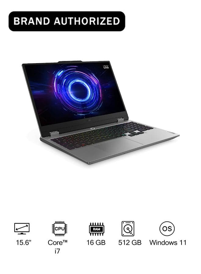 LOQ 15IRX10 , Intel Core i7-13700HX, NVIDIA RTX5060 8GB GDDR7, 16GB RAM, 512GB SSD, 15.6" FHD 144Hz Display, Windows 11 Home [83JE0105AX] Luna Grey