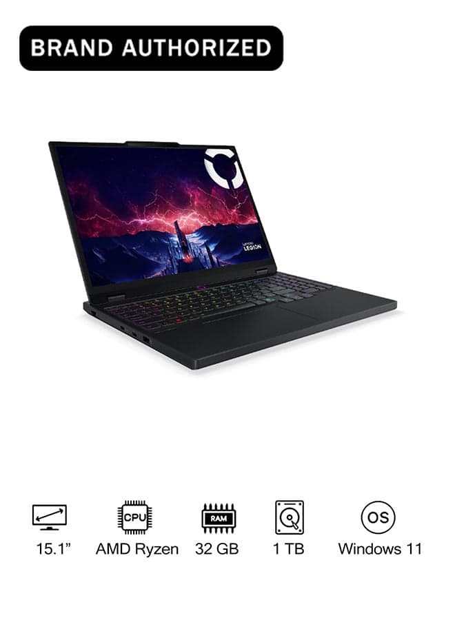 Legion 5 15AKP10 AMD Ryzen AI 7 350, NVIDIA  RTX5060 8GB GDDR7, 32GB RAM, 1TB SSD, 15.1" WQXGA OLED 165Hz Display, Win11 [83F10056AX] + 2Y Premium Care Eclipse Black