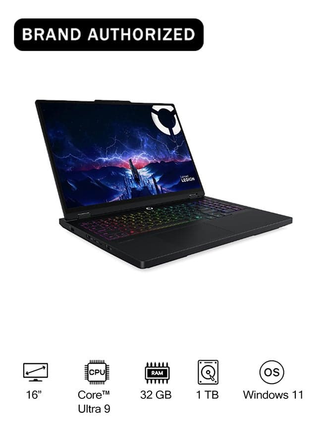 Legion Pro 5 16IAX10H , Intel Core Ultra 9 275HX, NVIDIA RTX5070 Ti 12GB GDDR7, 32GB RAM, 1TB SSD, 16" WQXGA OLED 165Hz Display, Win11 [83LU000RAX] + 2Y Premium Care Eclipse Black