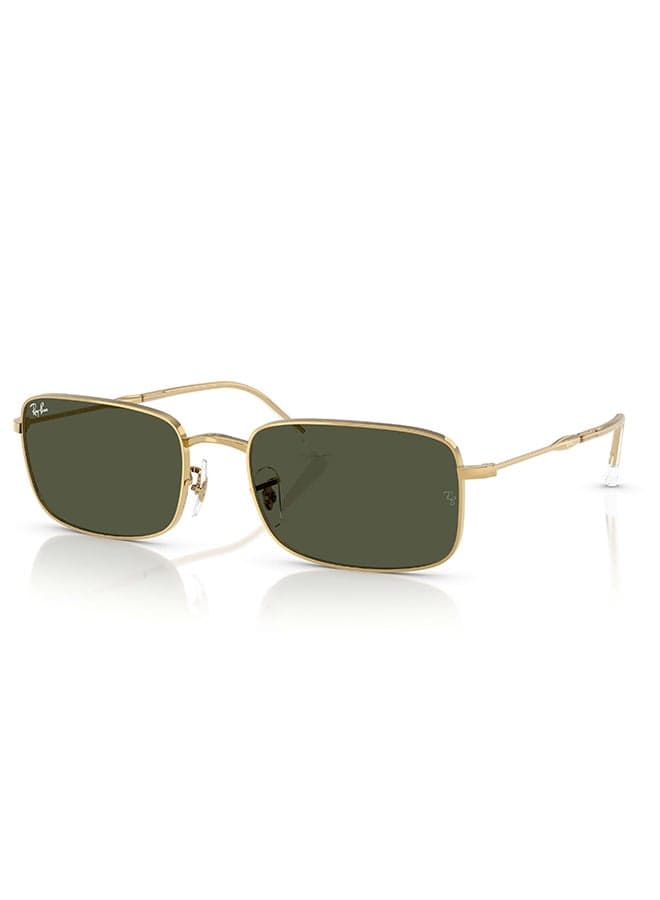 RB3746 001/31 Unisex's Full Rim Rectangular Sunglasses - Lens Size: 59 mm