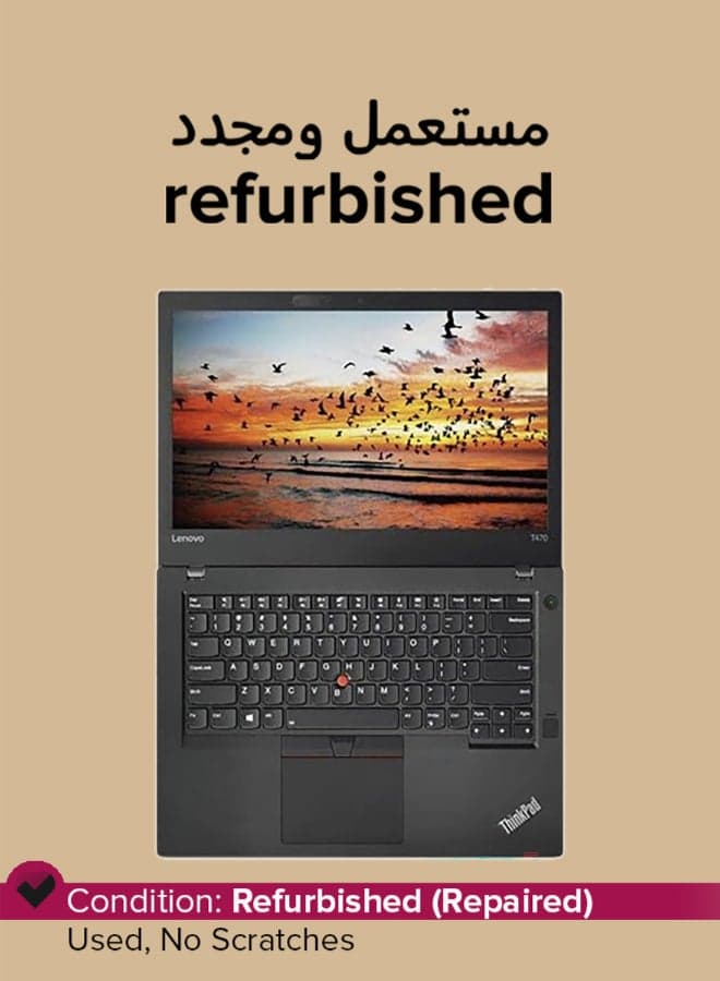 Refurbished - ThinkPad T470 Laptop With 14-Inch Full HD Display,Intel Core i5 Processor/6th Gen/8GB RAM/256GB SSD/Intel UHD Graphics/Windows 10 Pro English Black