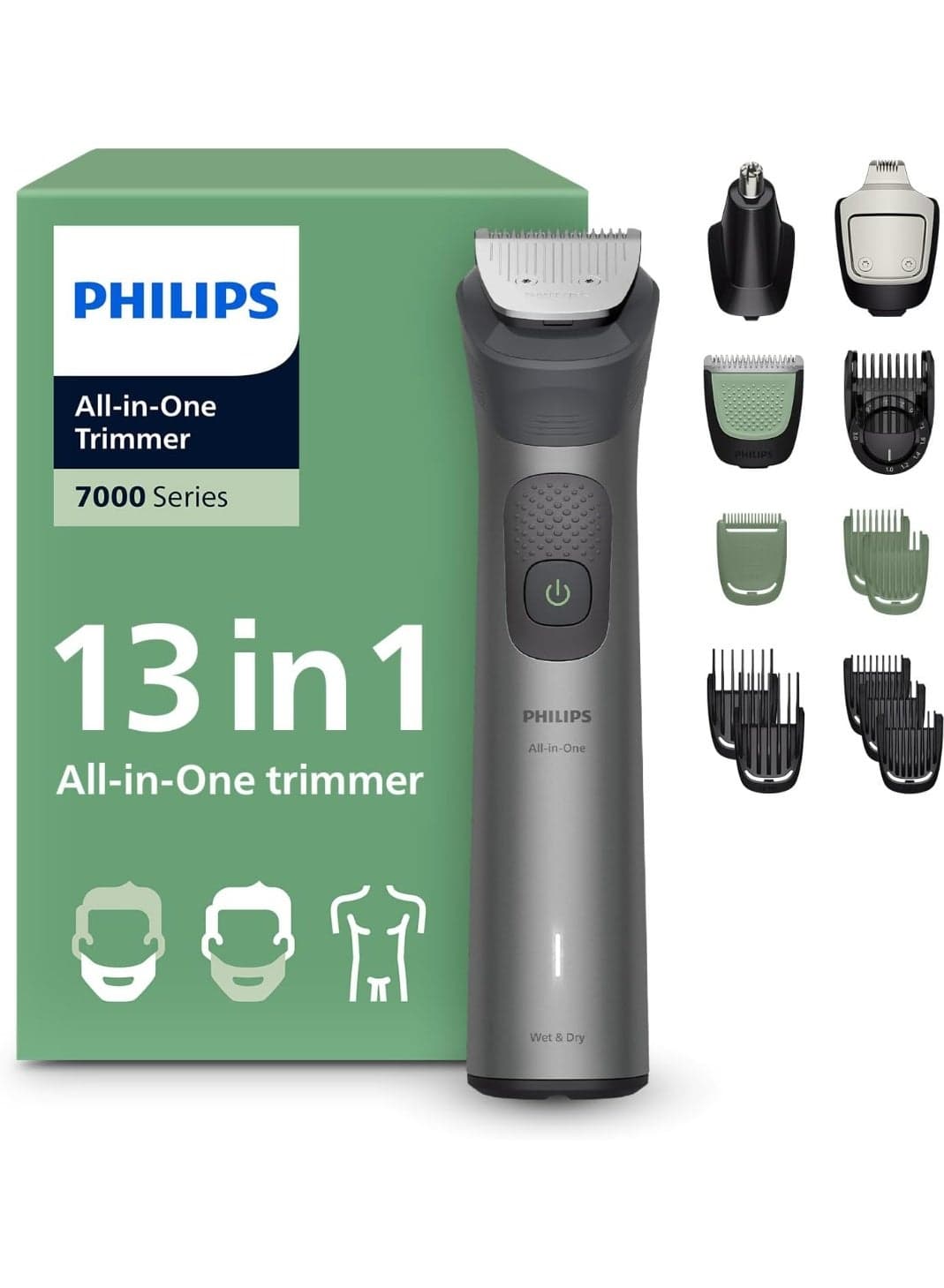 All-in-One Trimmer 7000 Series 13-in-1 Men's Grooming Kit MG7922/15 Silver