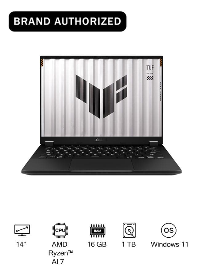 TUF A14 Gaming  Laptop With 14-Inch Display,  AMD Ryzen AI 7 350 Processor/16GB RAM/1TB SSD/Nvidia  RTX 5060 Graphics Card/Windows 11 Home Jaegar Gray