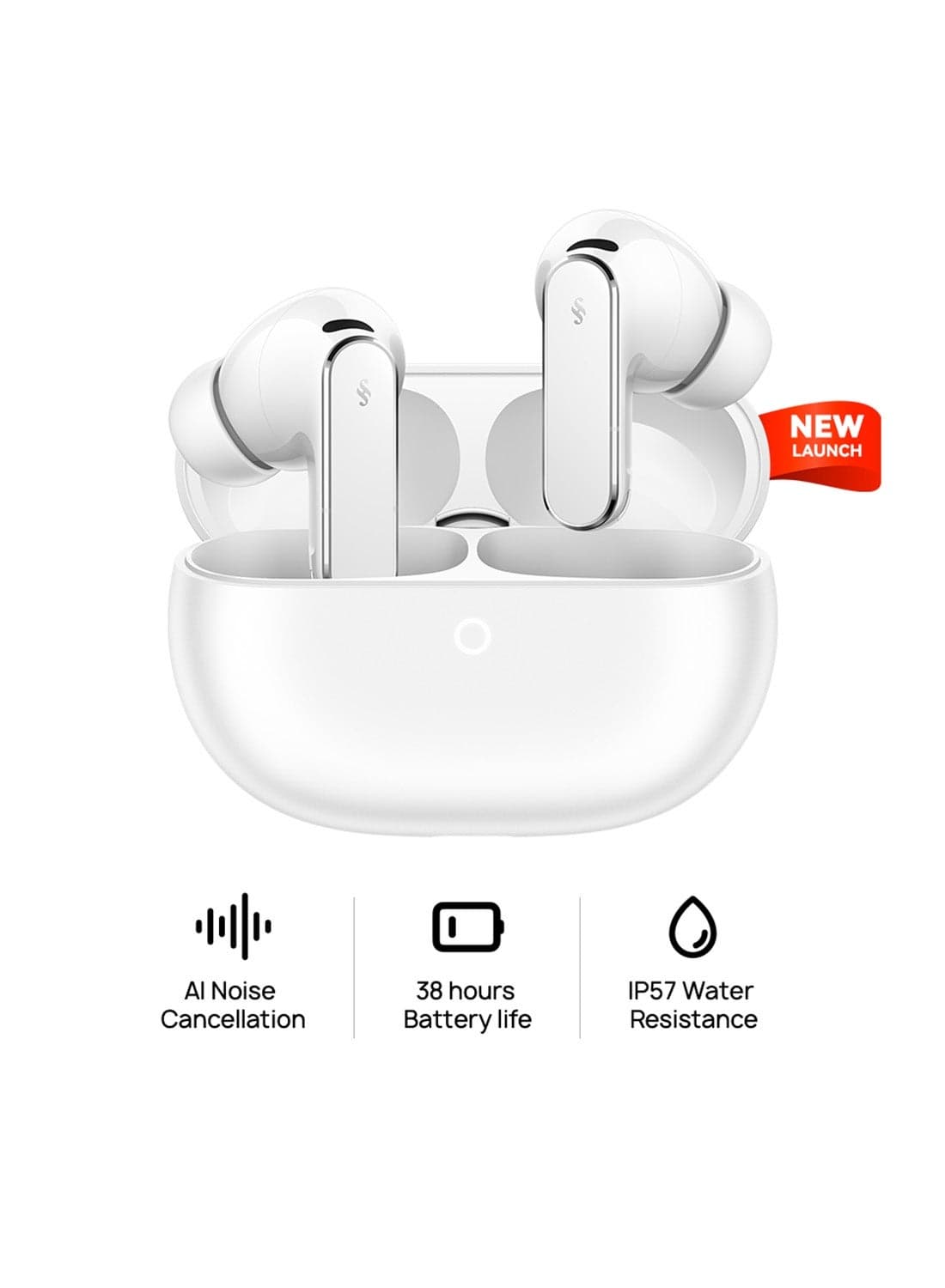 HUAWEI FreeBuds Pro 5 Wireless Earbuds, Dual-Engine AI Noise Cancellation for Business & Office, Secure Fit with Immersive Sound, Stable Calls, IP57 Waterproof for Sports, 38H Long Battery Life, white