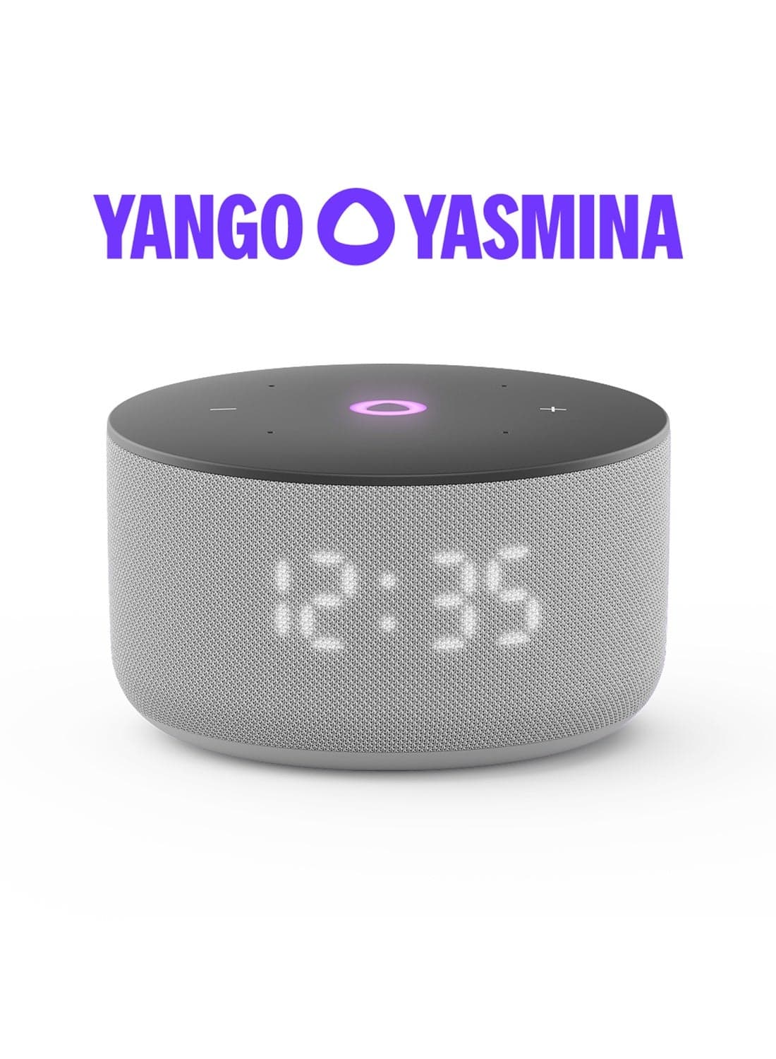 Yango Yasmina Smart AI Speaker, Arabic & English, 12W Sound, LED Display, Study & Home Routine Assistant, Quran grey