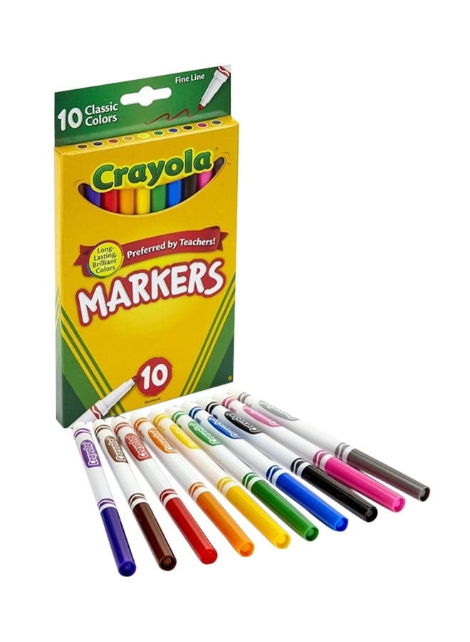 10-Piece Classic Fine Line Marker 16.99x16.04x1.59cm