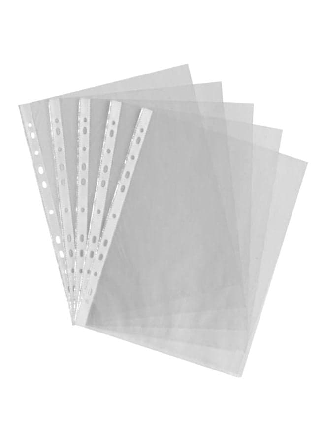 100-Piece A4 Punch Pocket Clear