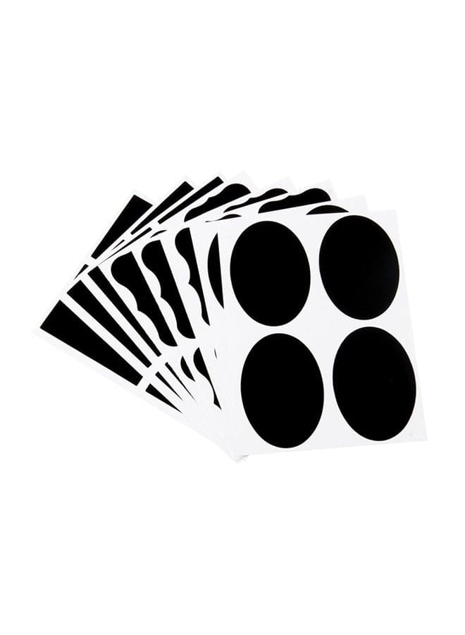 36-Piece Blackboard Sticker Set Black