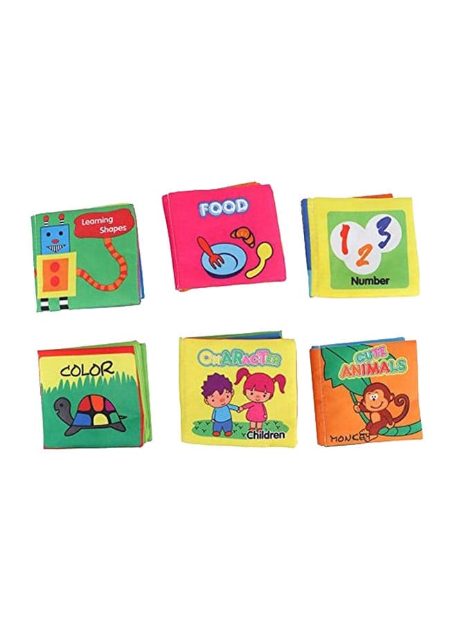 6-Piece Soft Cloth Non Toxic Fabric Book Set