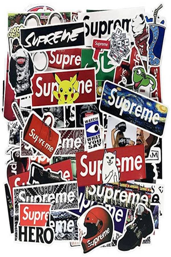 104-Piece Supreme Car Aesthetic Sticker Set