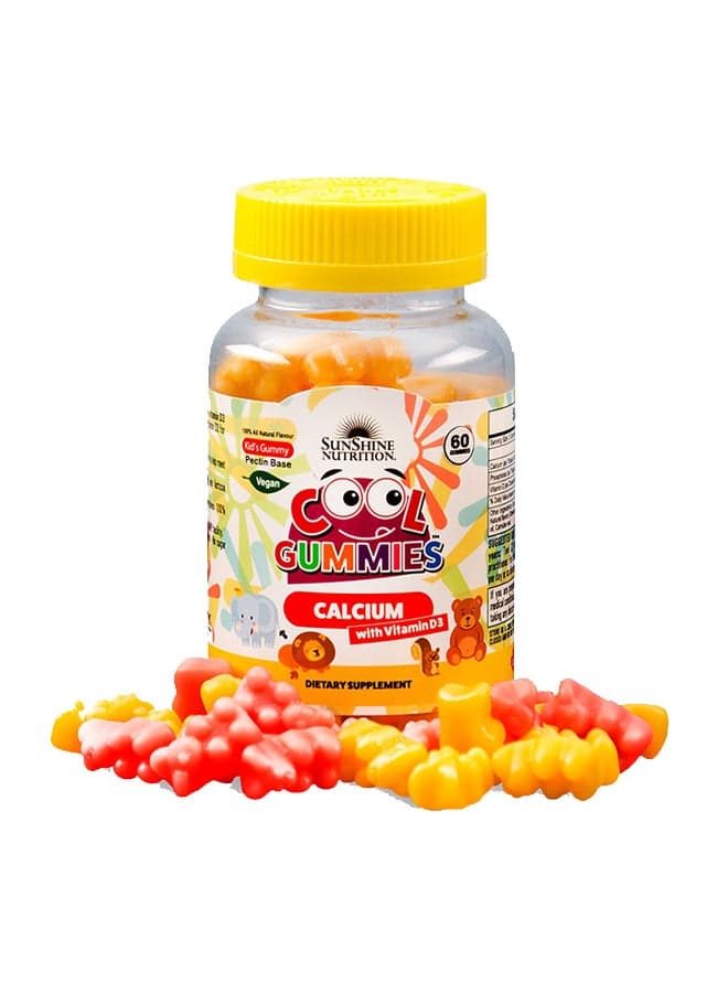 Calcium With Vitamin D3 Cool Gummies Dietary Supplement 60 Gummies