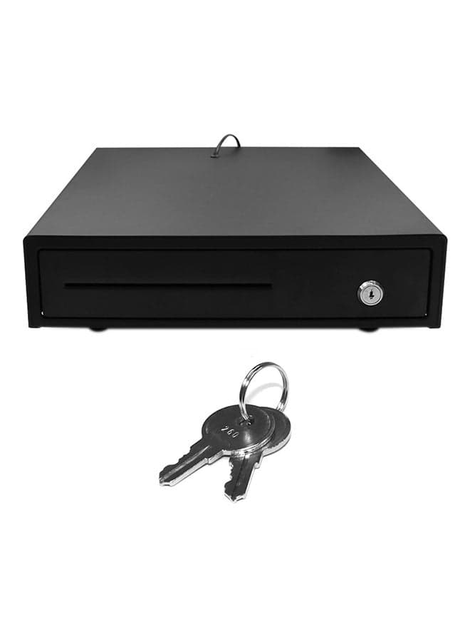 Heavy Duty With Money Tray and Lock Cash Drawer Black