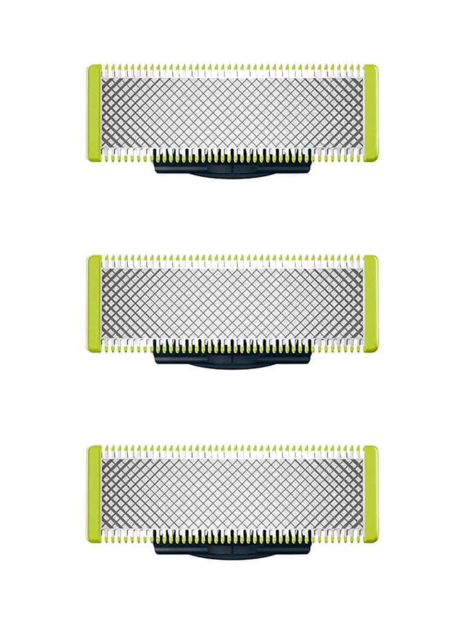 Pack Of 3 Oneblade Replacement Green/Silver 4.331X0.866X3.937