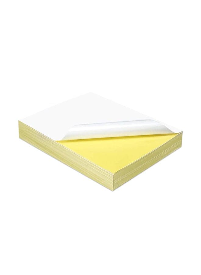 50-Sheet Glossy Sticker Paper for Inkjet and Laser Printer White