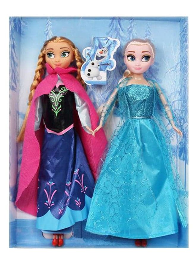 2-Piece Frozen Princess Elsa And Anna Doll Set 29cm