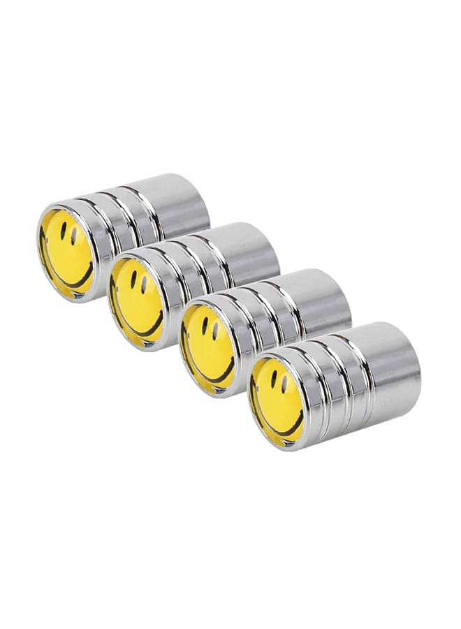 4-Piece Smile Pattern Car Tire Valve Cap