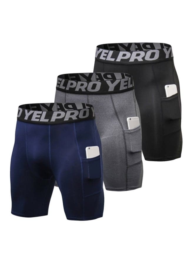 3-Piece Compression Underwear Shorts XL