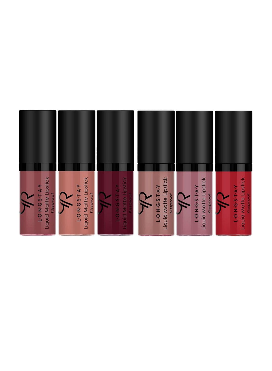 6-Piece Longstay Liquid Matte Lipstick Mini Multicolour