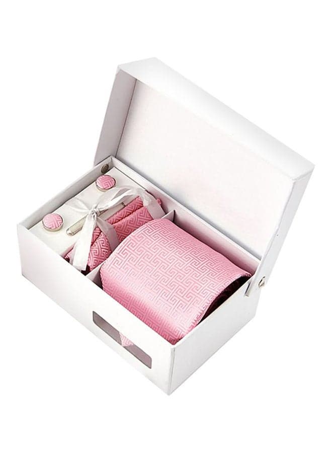 6-Piece Striped Necktie Set Pink