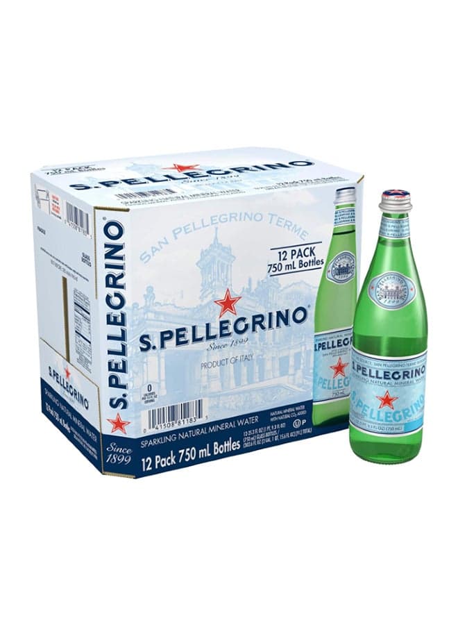 Natural Mineral Sparkling Water Glass 750ml Pack of 12