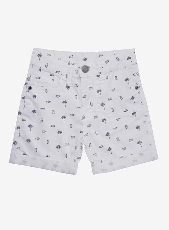 All Over Print Shorts With Pockets Ivory