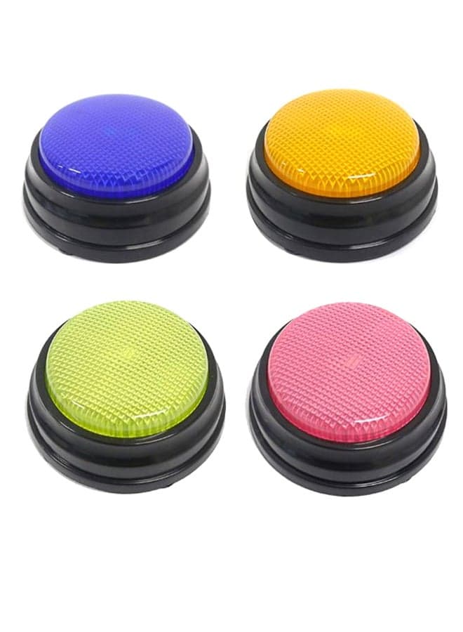 4-Piece Recordable Learning Answer Buzzer Button Set With LED