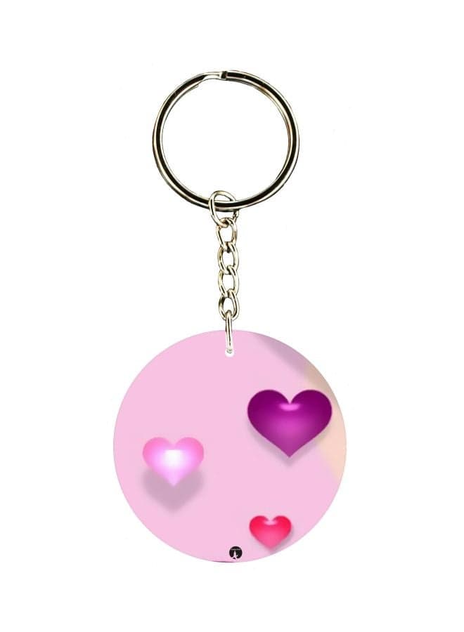Love Hearts Printed Double Sided Keychain