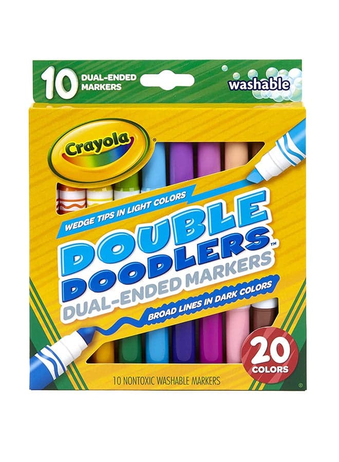10-Piece Washable Double Doodlers Dual Ended Markers
