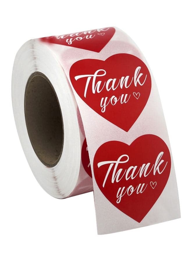 500-Piece Thank You Sticker Roll 1.5x1.5inch